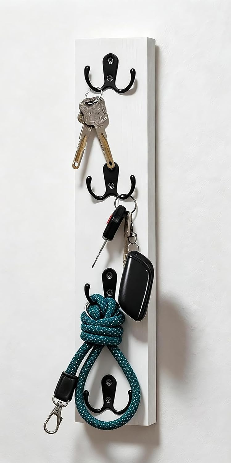 Yohsnor Vertical Design Wall-Mounted Key Holder,Entryway Durable Hook Rack