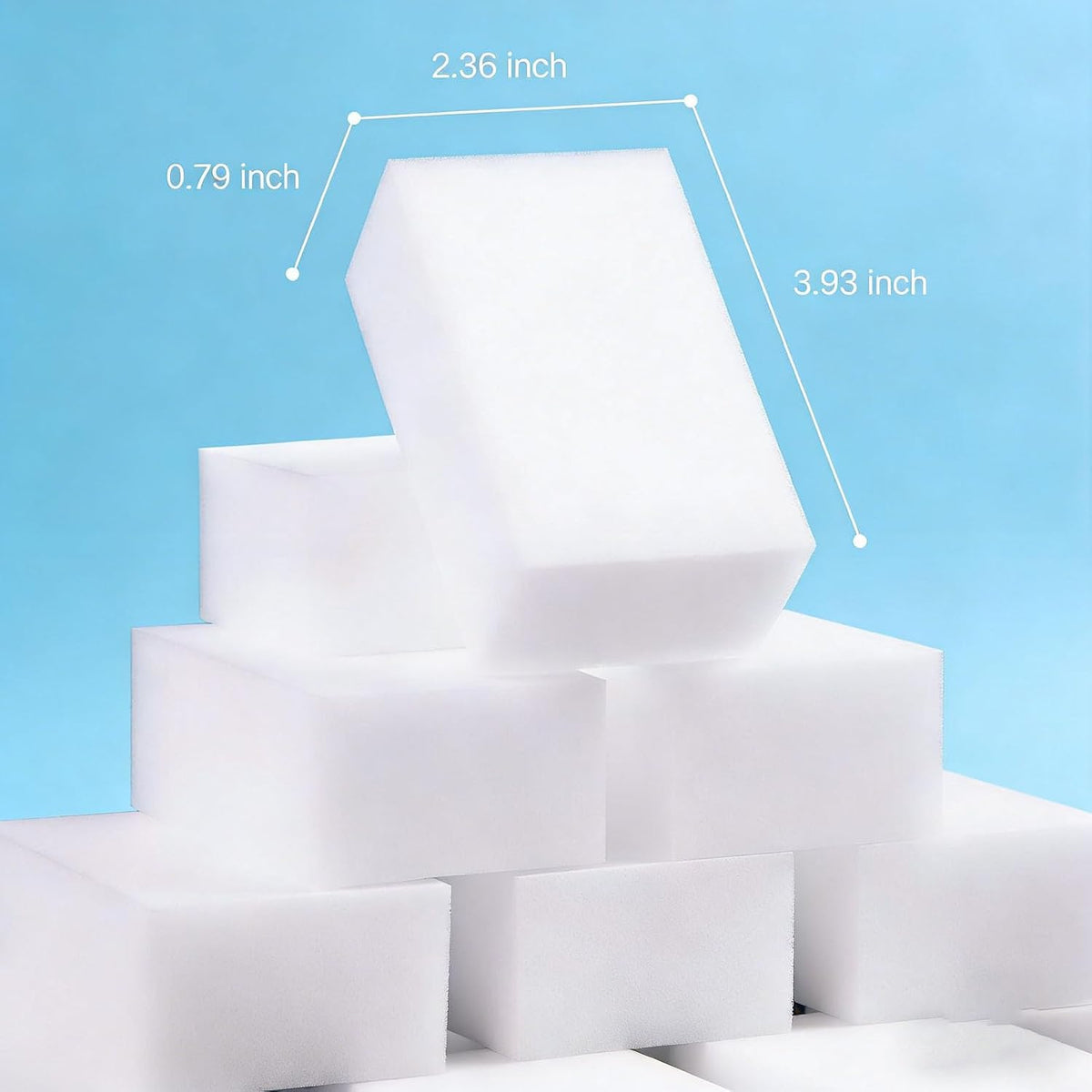 100 Piece Magic Shine Eraser, Powerful Cleaning Melamine Clean Sponge, Multi-Purpose Long Lasting Eraser Cleaner, Used for Wall, Kitchen, Bathroom, Furniture, Stain Removal-Household Necessities.