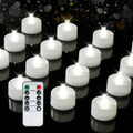 BEICHI 12Pcs Flameless LED Tea Lights with Remote & Timer,White Base,400Hrs