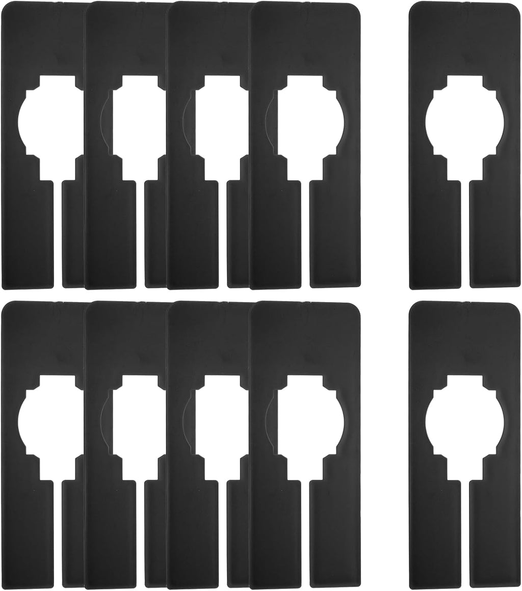 uxcell 10Pcs Clothes Dividers Rectangle Closet Rack Dividers Black