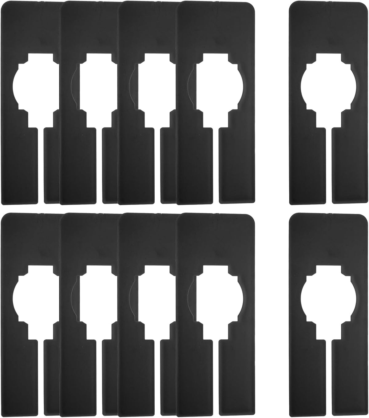 uxcell 10Pcs Clothes Dividers Rectangle Closet Rack Dividers Black