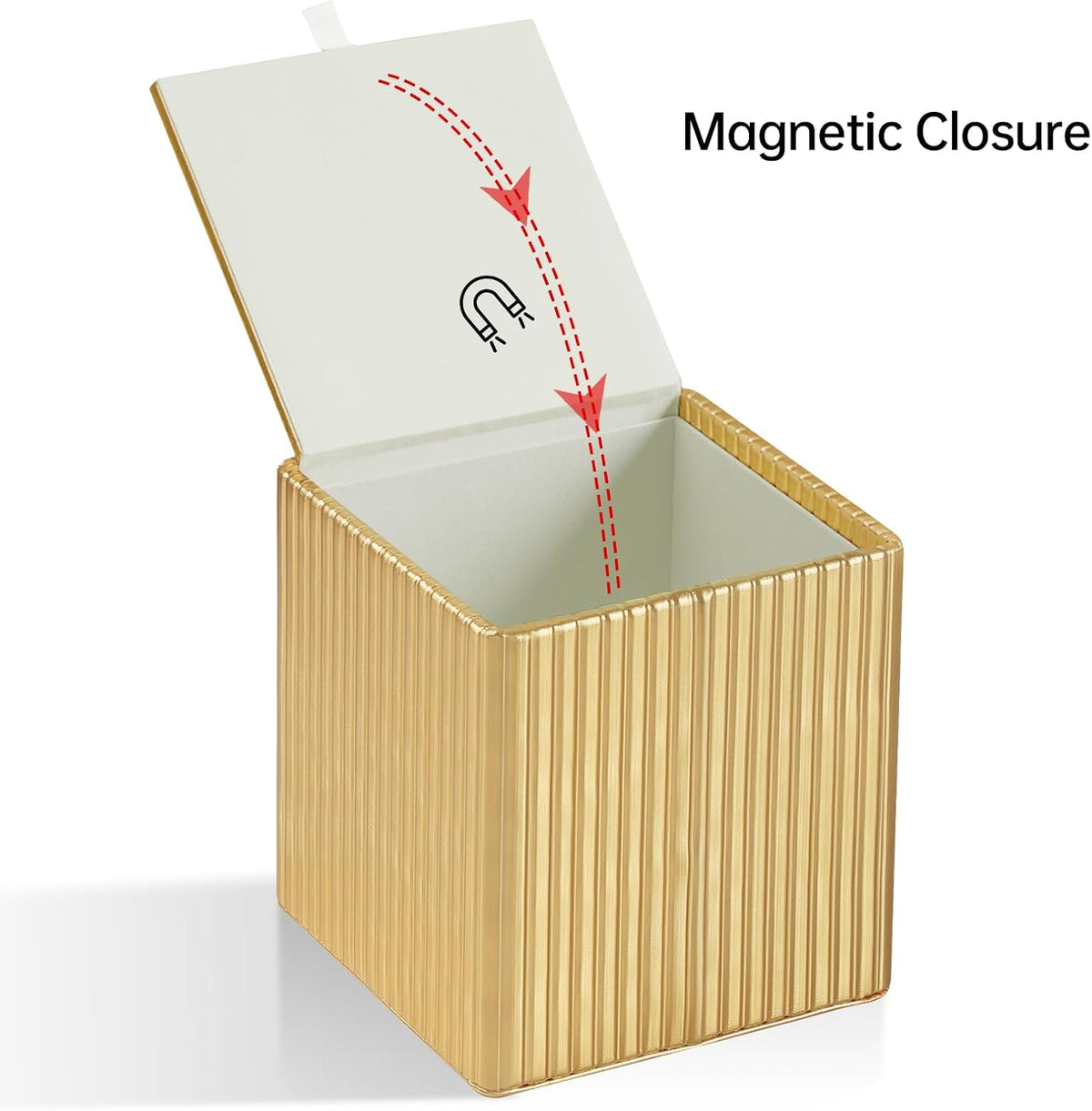 PU Leather Tissue Box Cover Square, Tissue Box Holder Gold