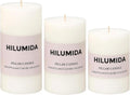 White Pillar Candles Set of 3 - Hand-Poured Unscented Candles,Smokeless Dripless Candles for Dinner Table and Home, Set of 3 in Different Sizes (3"x4", 3"x5", 3"x6")