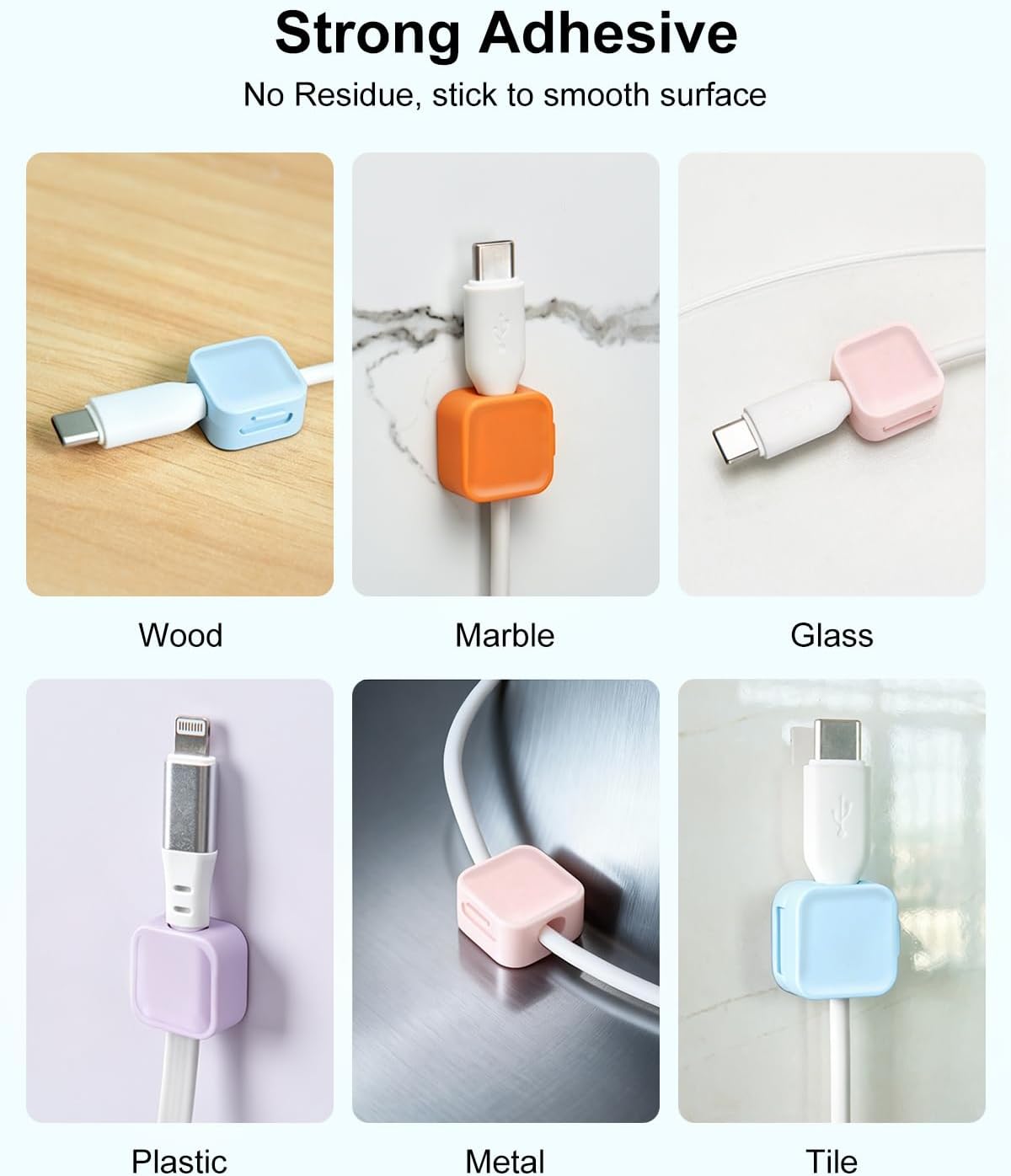 Art3d 8 Pack Magnetic Cable Clips, Cord Organizer, Office Cable Management