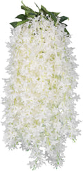 RECUTMS Artificial Silk Lilac White Flowers Garland 8Pcs-24Branches 33.5in