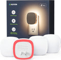 AUVON Plug-in LED Backlit Night Light 4 Packs, Motion & Dusk to Dawn Sensor