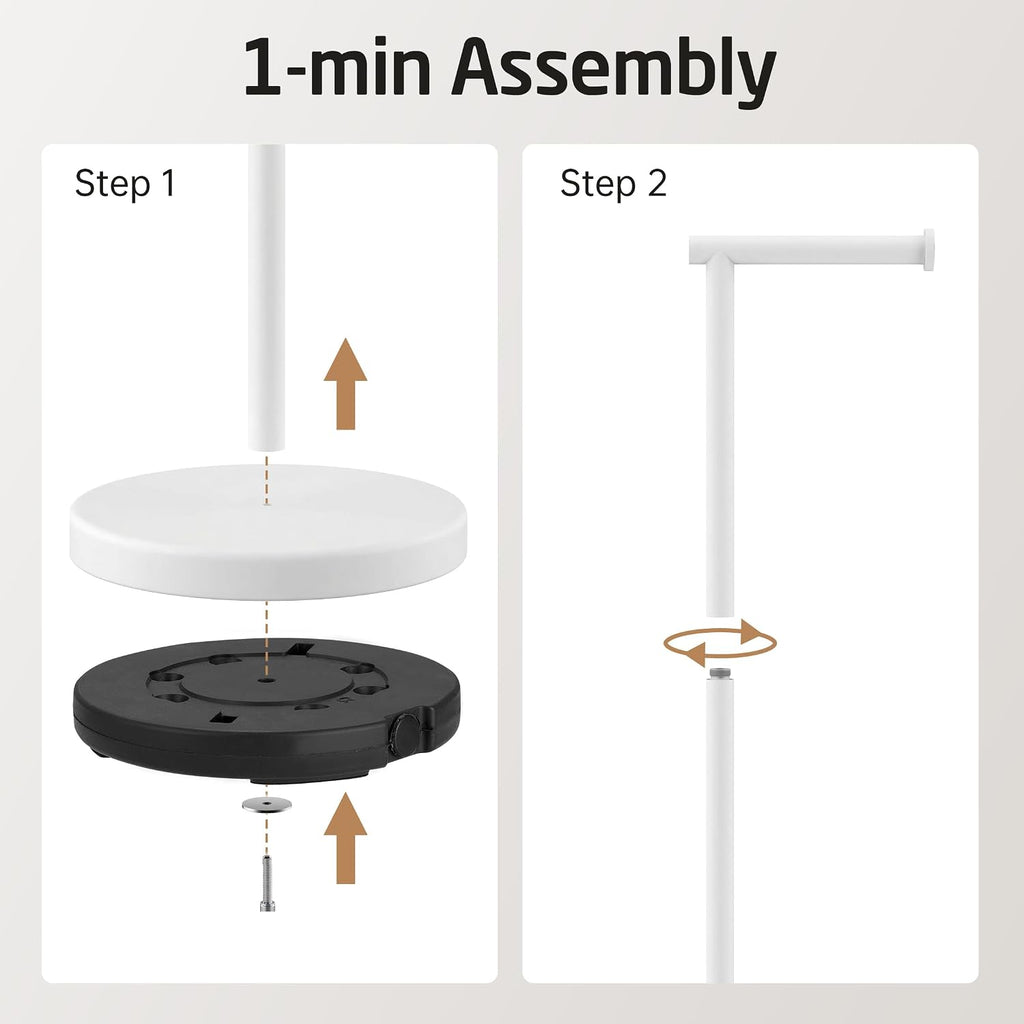 KES White Toilet Paper Holder Stand, Freestanding with Heavy Base