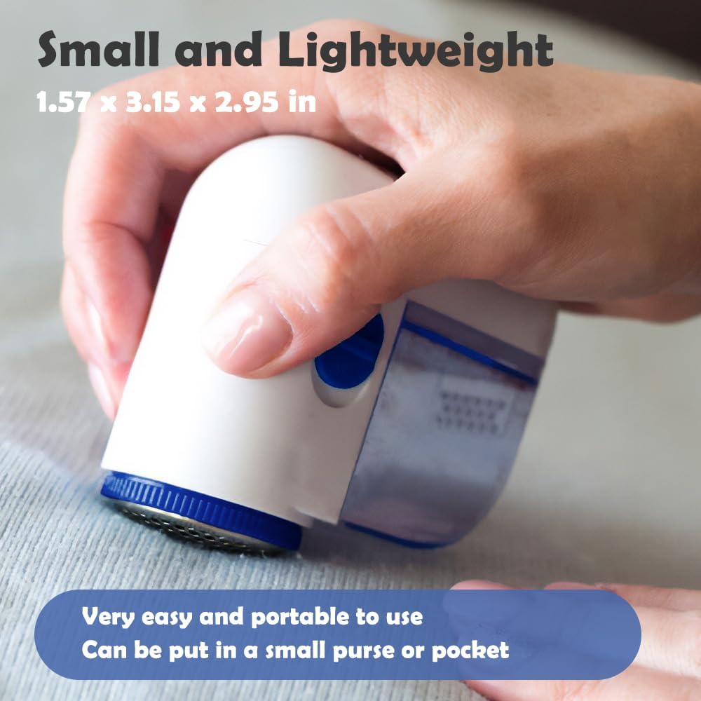 Fabric Shaver, Lint Remover for Clothes (Blue and White)