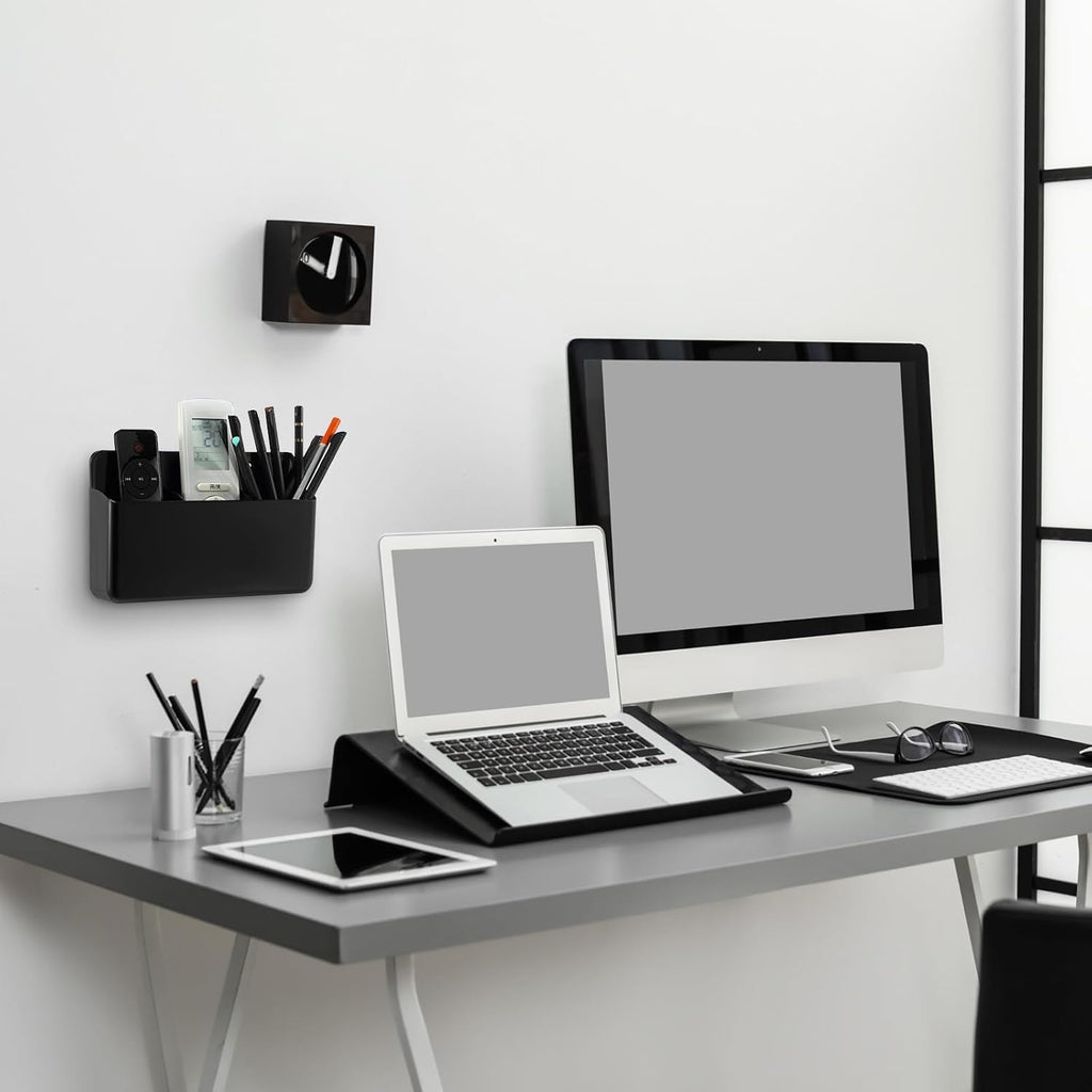 CroBlissful 12 Pcs Remote Control Holder Wall Mount Self Adhesive, Black