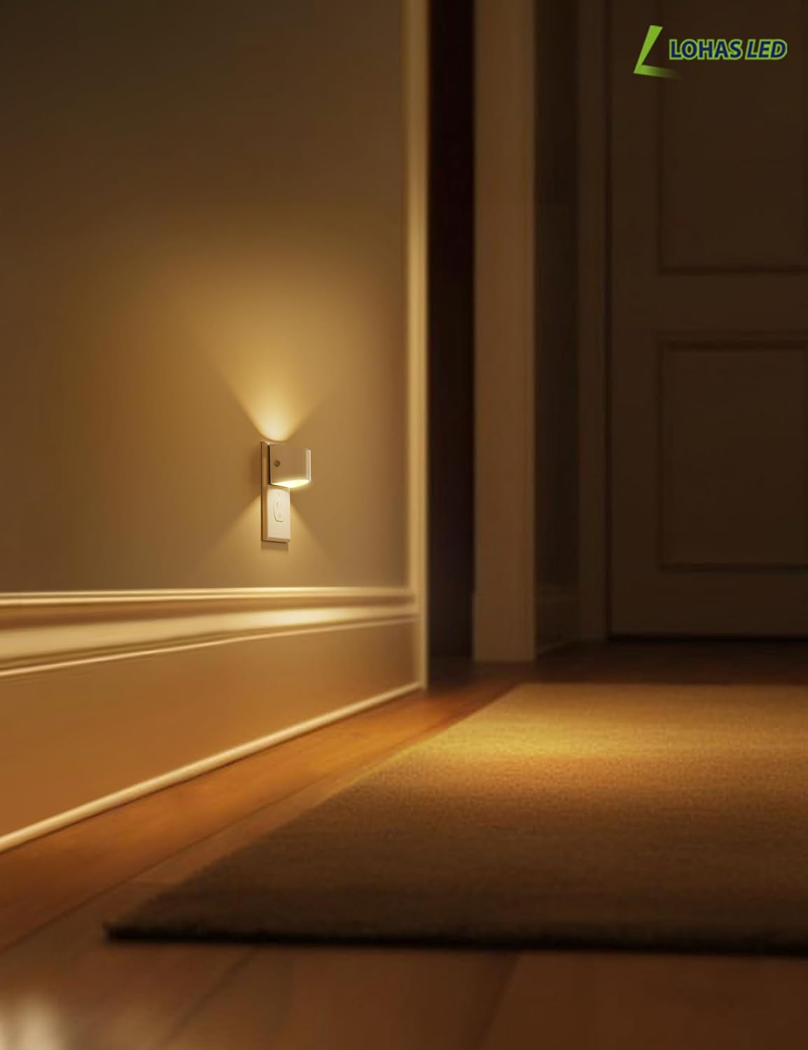 L LOHAS LED Night Lights Plug into Wall, Dimmable Night Light 4 Pack
