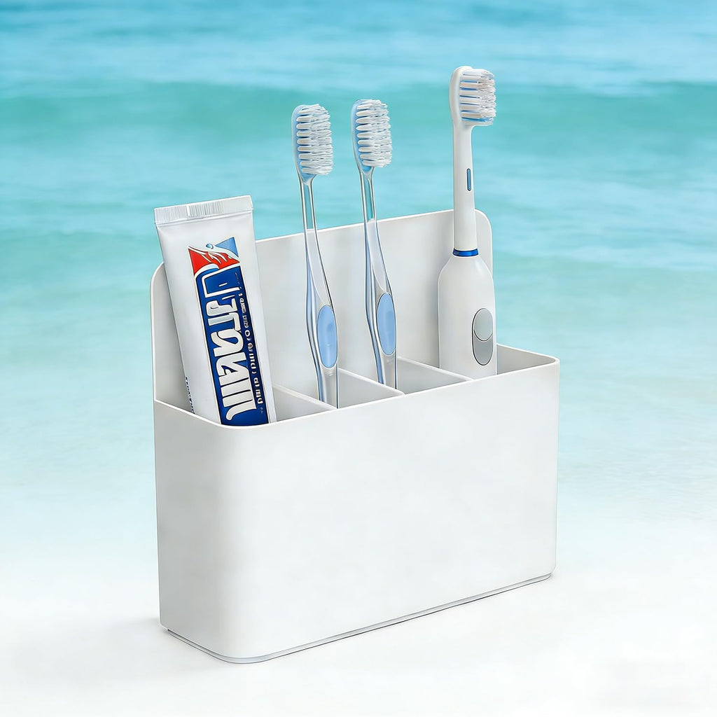 Magnetic Toothbrush Holder- The Ultimate Organizer for Small Bathroom & Cruise Travel, No Drilling Wall Mount, Adjustable for Electric Toothbrush, Royal Caribbean/Alaska Cruise Essentials 2026, White
