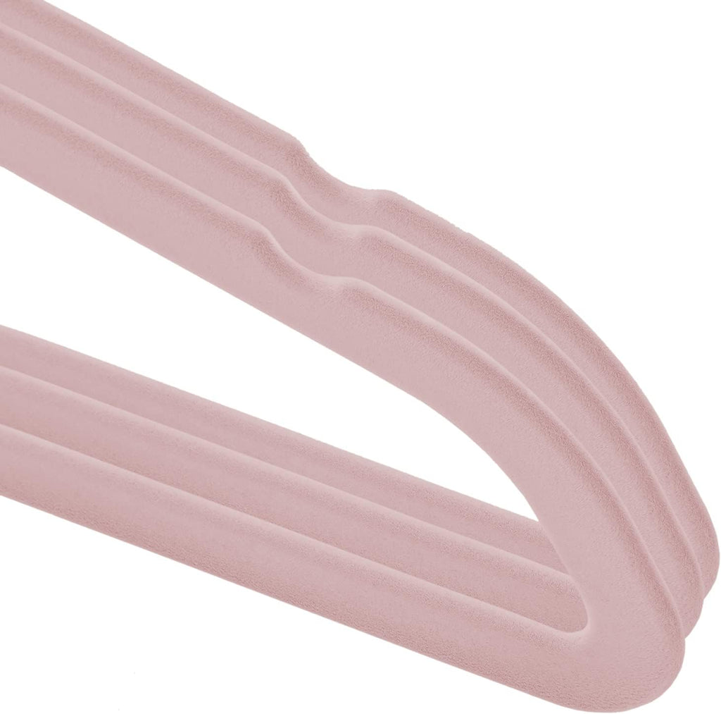 Casafield 50 Velvet Kid's Hangers - 14" Size for Children's Clothes - Light Pink