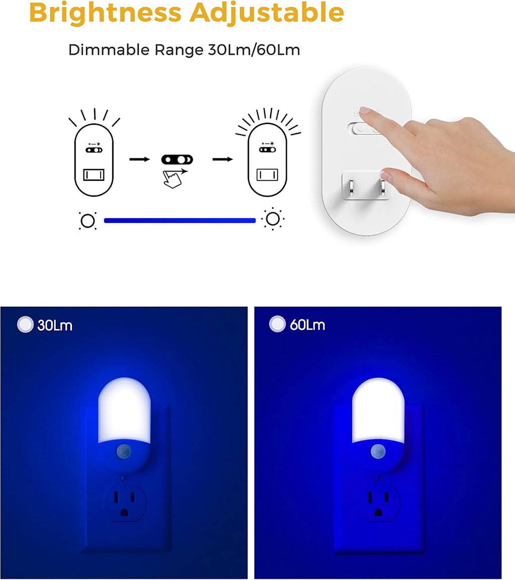 L LOHAS LED Blue Night Light Plug in, Bluey Motion Sensor Night Light,2Pack