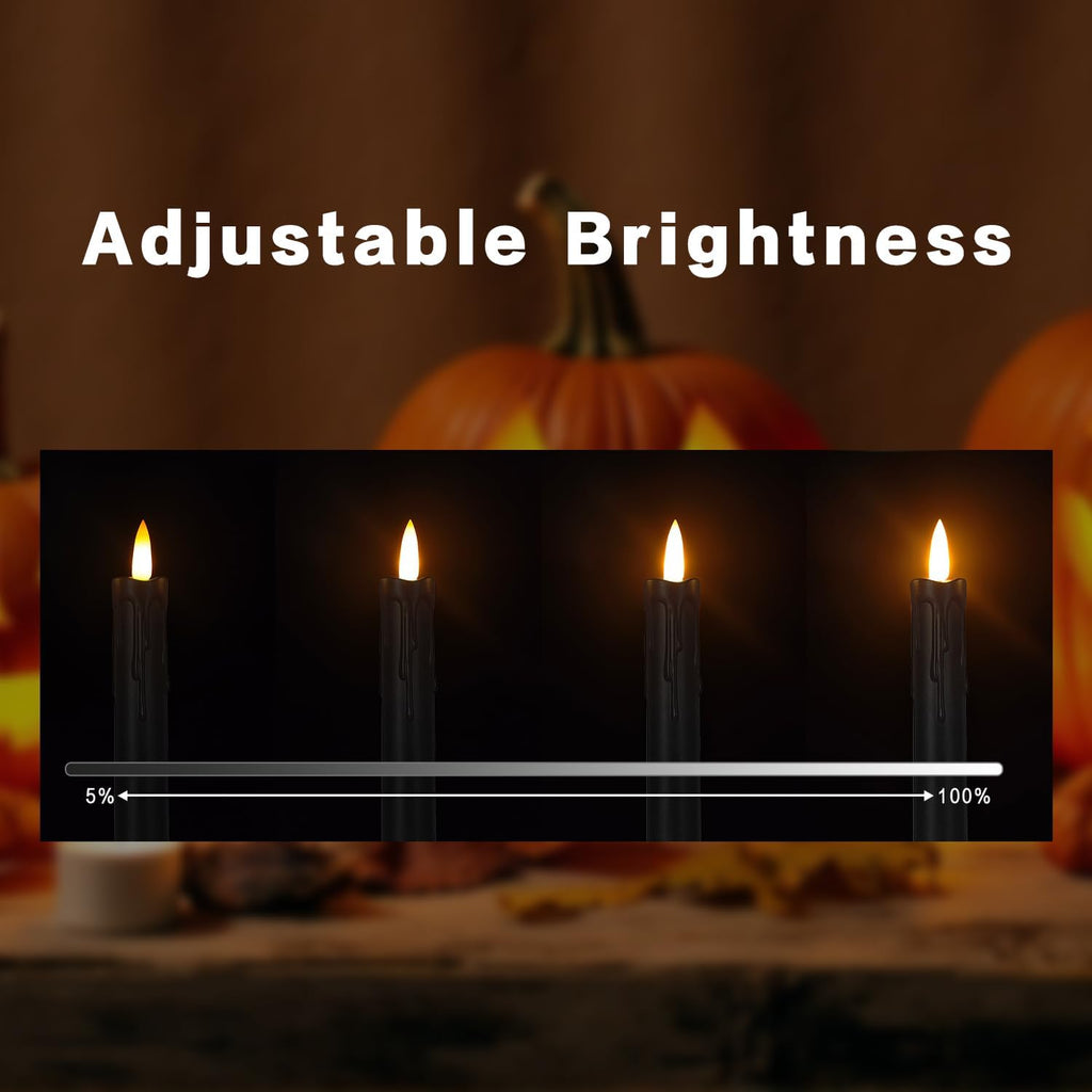 Halloween Candles,6.7 Inch Black Set of 6