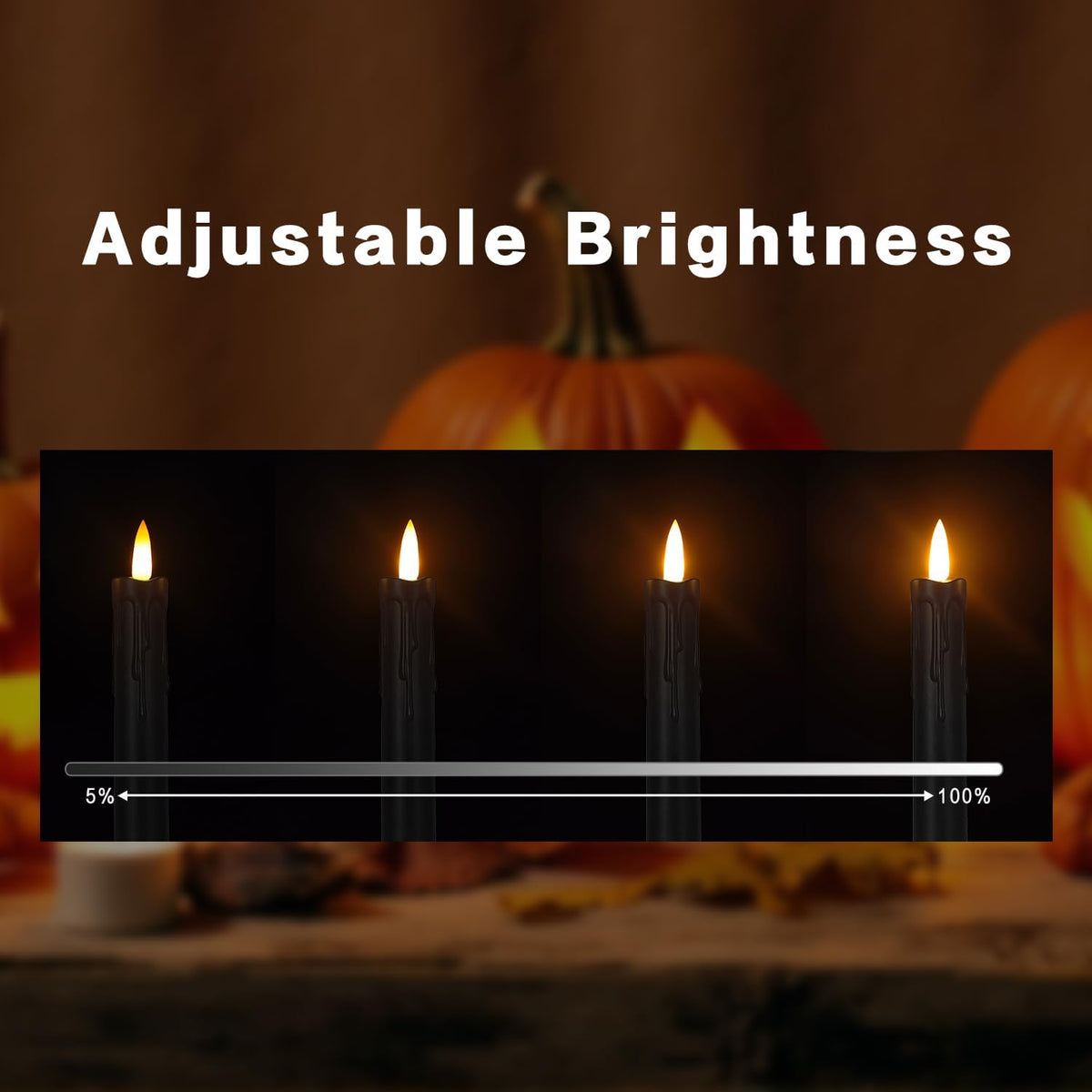 Halloween Candles,6.7 Inch Black Set of 6