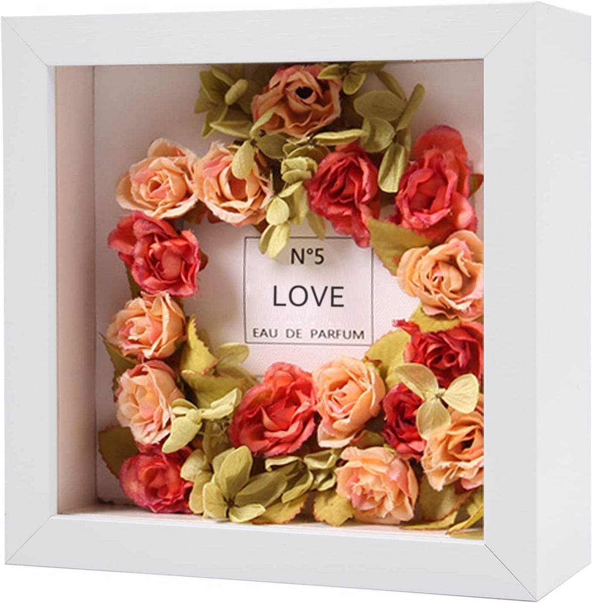 7x7 Wooden Shadow Box Frame, White, 2.3" Depth