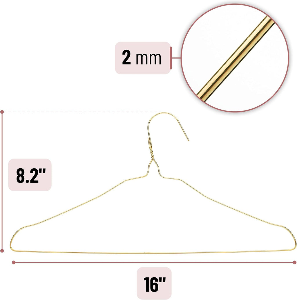 Mr. Pen- Metal Wire Hangers, 10 Pack, Gold