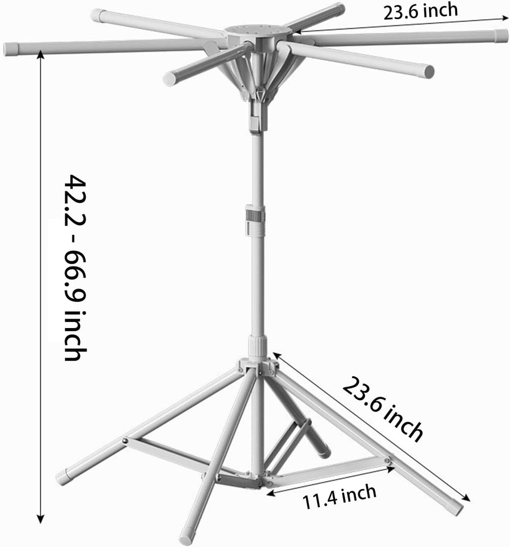 Clothes Drying Rack Outdoor Tower Rack Portable Foldable Collapsible Hanging Dry Rack, Grey