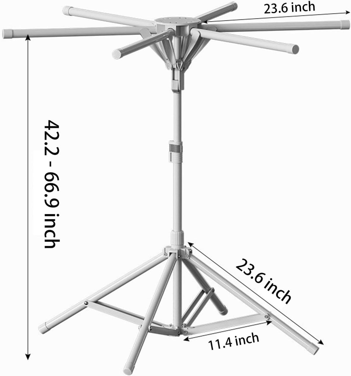 Clothes Drying Rack Outdoor Tower Rack Portable Foldable Collapsible Hanging Dry Rack, Grey