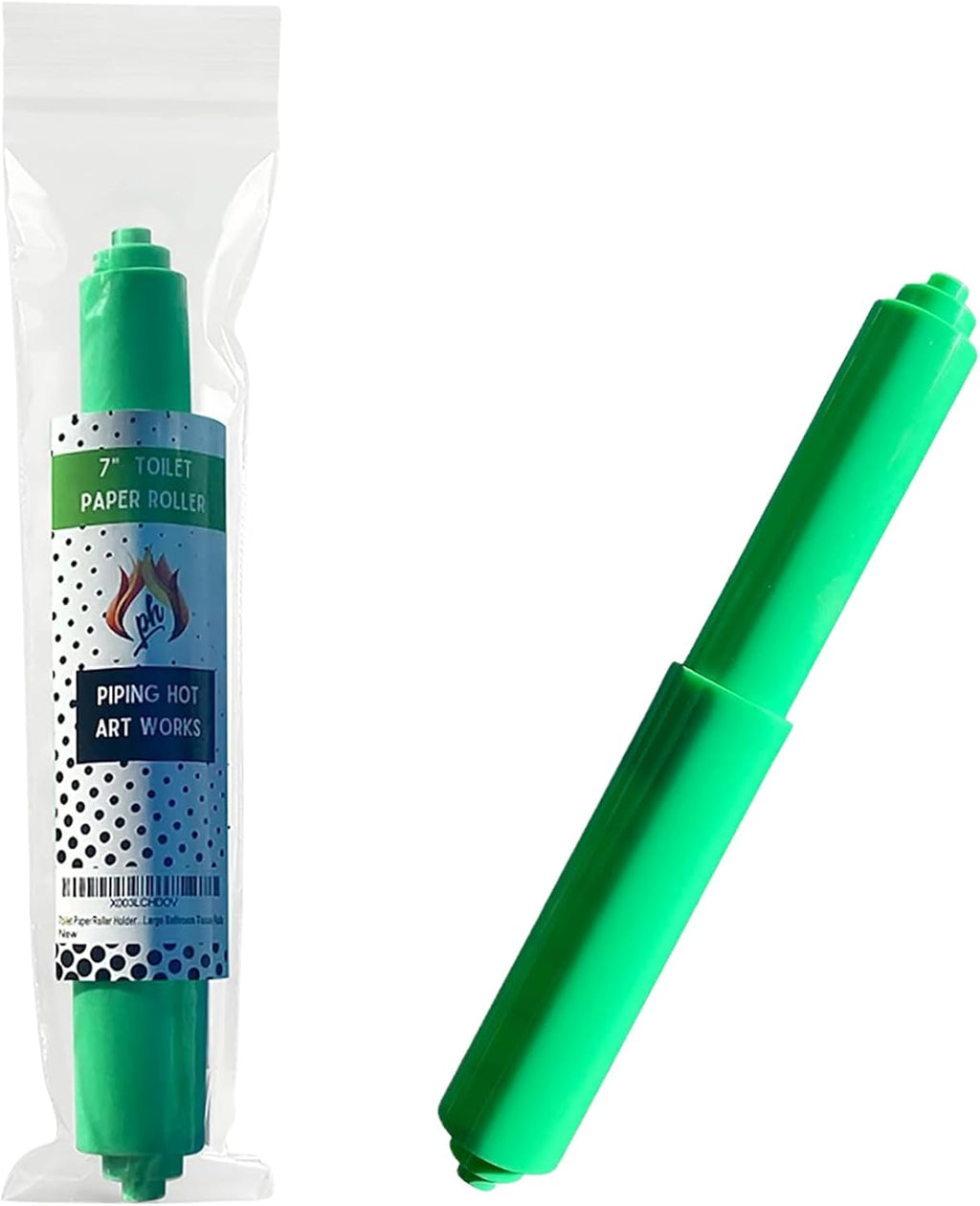 Green Spring-Loaded Toilet Paper Rod 7" Bathroom Tissue Holder