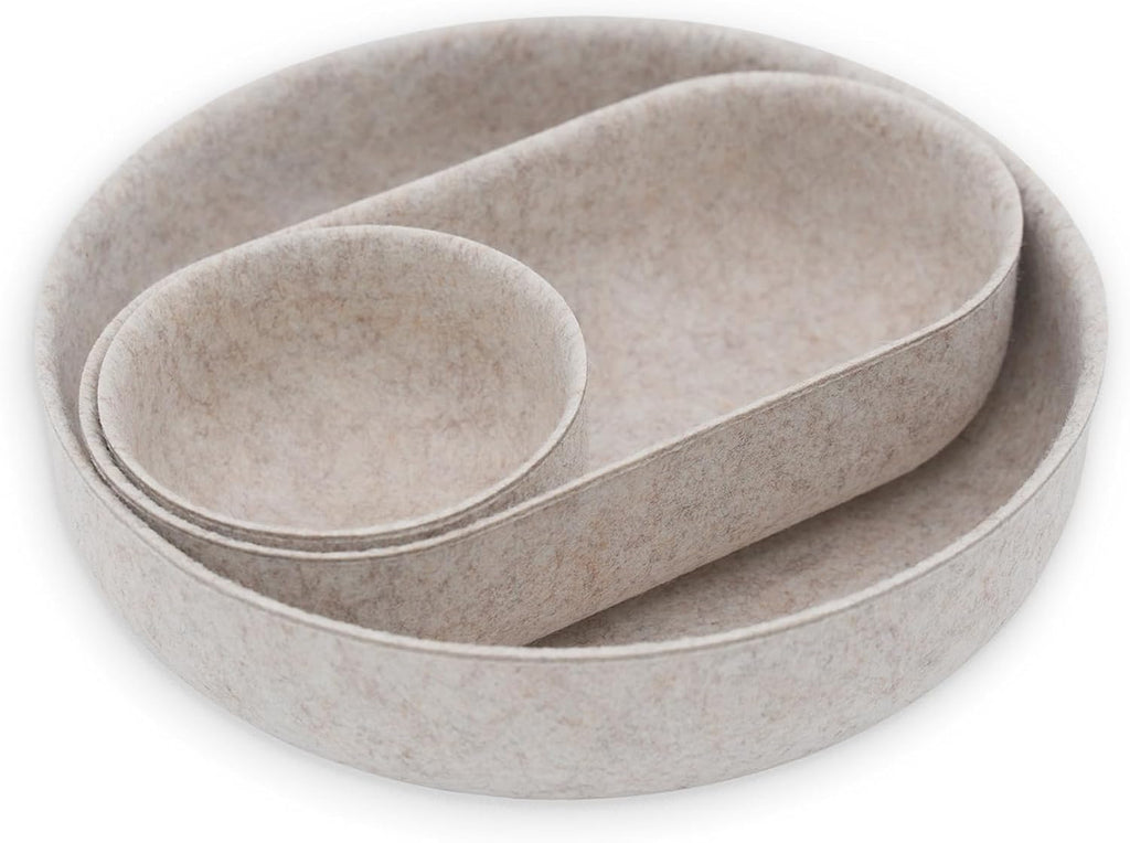 Welaxy EDC Cathall Desk Organizer tray Oatmeal felt bowl nightstand Caddy