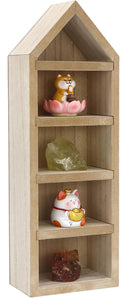 House Shaped Shadow Box with Removeable Shelves,Cream,4x12