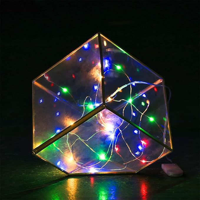 BXROIU Battery Fairy Lights, 6 Pack 20 LED Multi-Colour Silver Wire