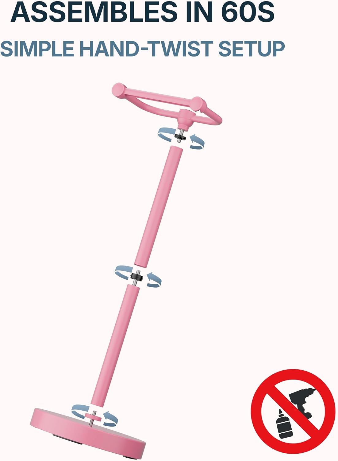 RARXTR Toilet Paper Holder Stand with Heavy Stable Base No Tipping Pink