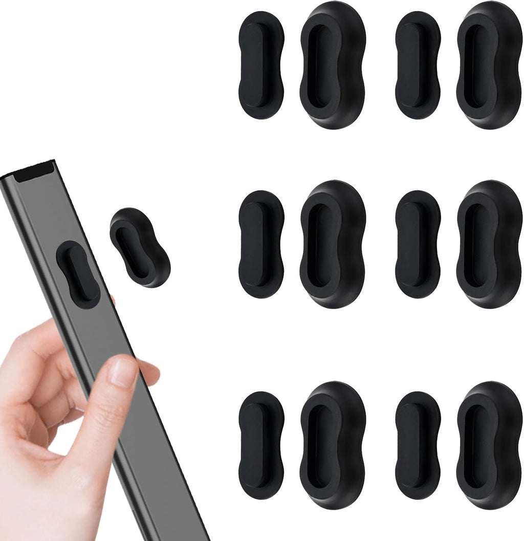 6pcs Magnetic Remote Control Holder, No Drill Wall Mount Silicone TV Remote Holder Self-Adhesive Universal Organizer Storage for Air Conditioner Fan Media AC RV Accessories (Black)