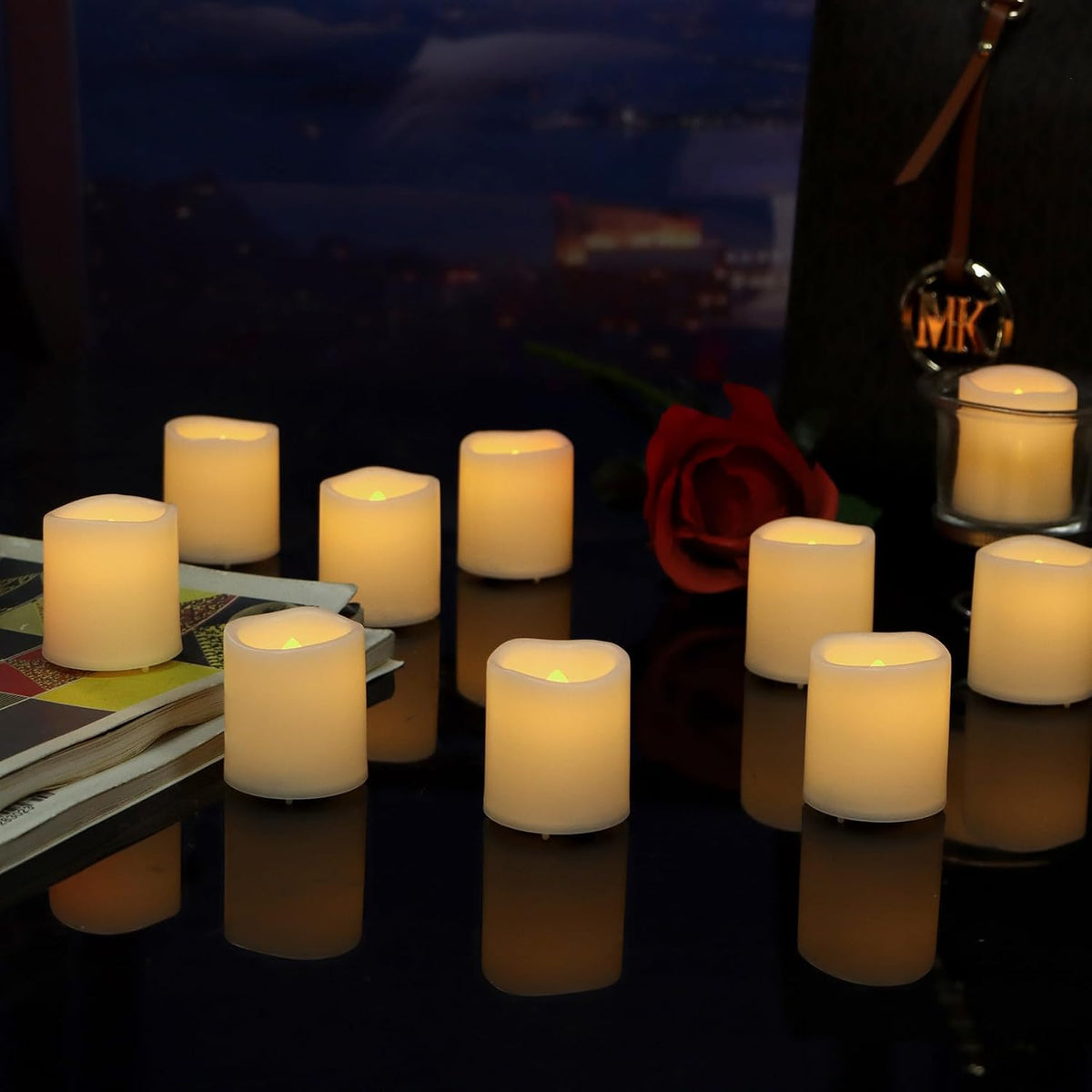 36 Pack LED Flameless Votive Candles, Warm White Glow