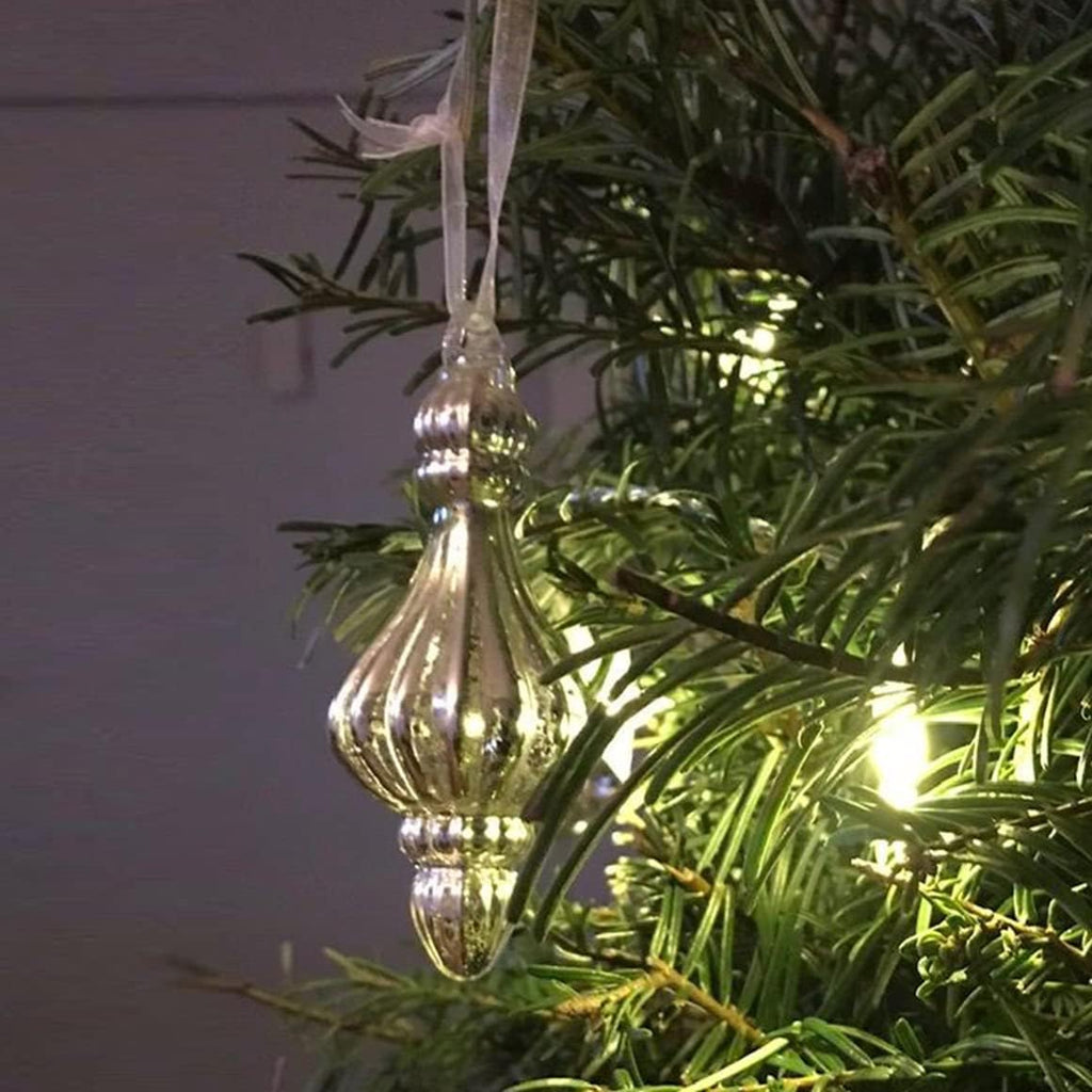 Christmas Ball Ornaments Mercury Glass Drop Ornaments Holiday Trees Wreaths & Garland Decor Silver Color Size: 1.57''-5.39''(17 Pieces)