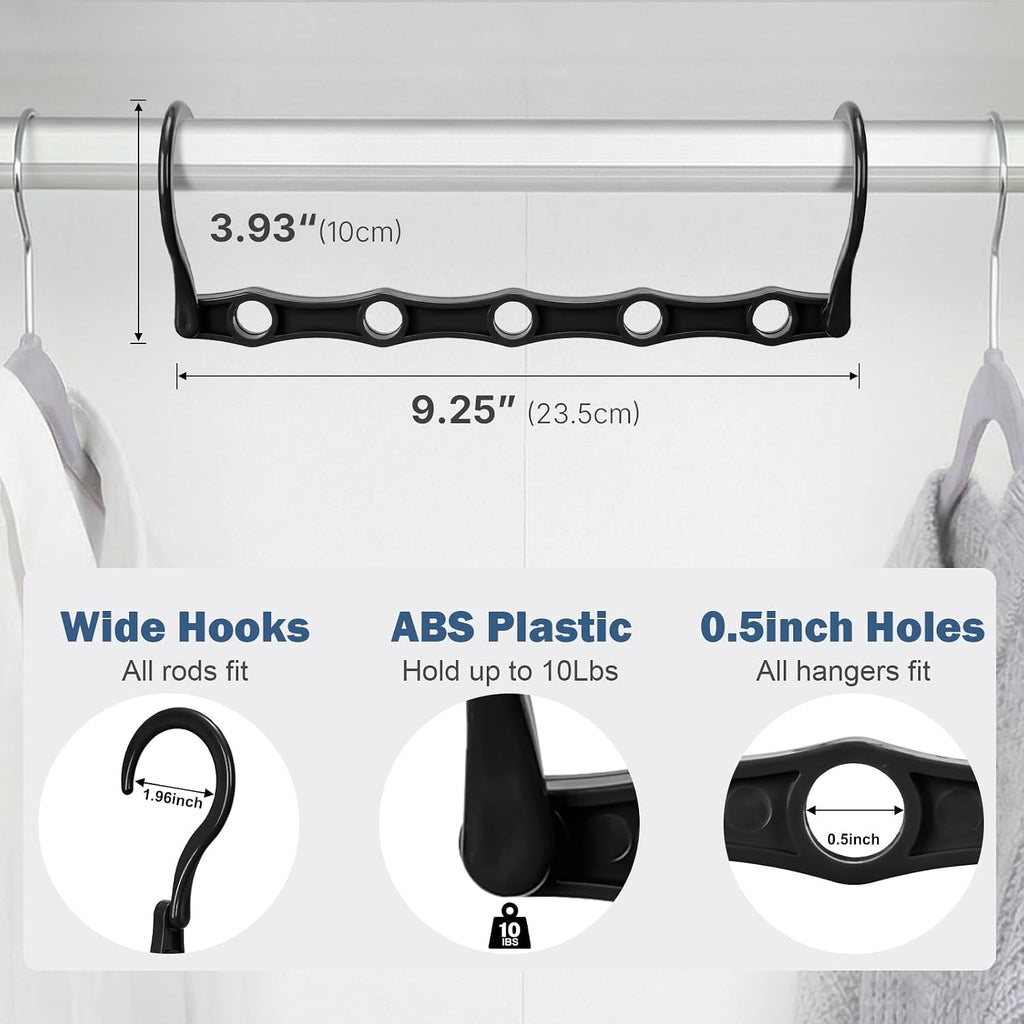 HOUSE DAY 10 Pack Closet Organizers and Storage with 5 Holes for Cascading