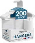 Utopia Home Plastic Hangers 200 Pack – Space Saving Clothes Hanger White