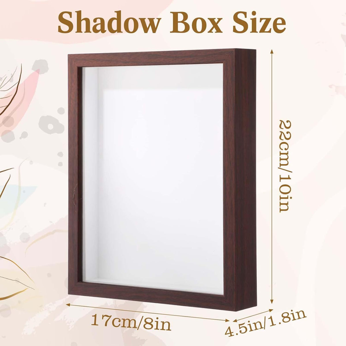4 Pack 8x10 Shadow Box Frames, Walnut Display Case with Felt Back