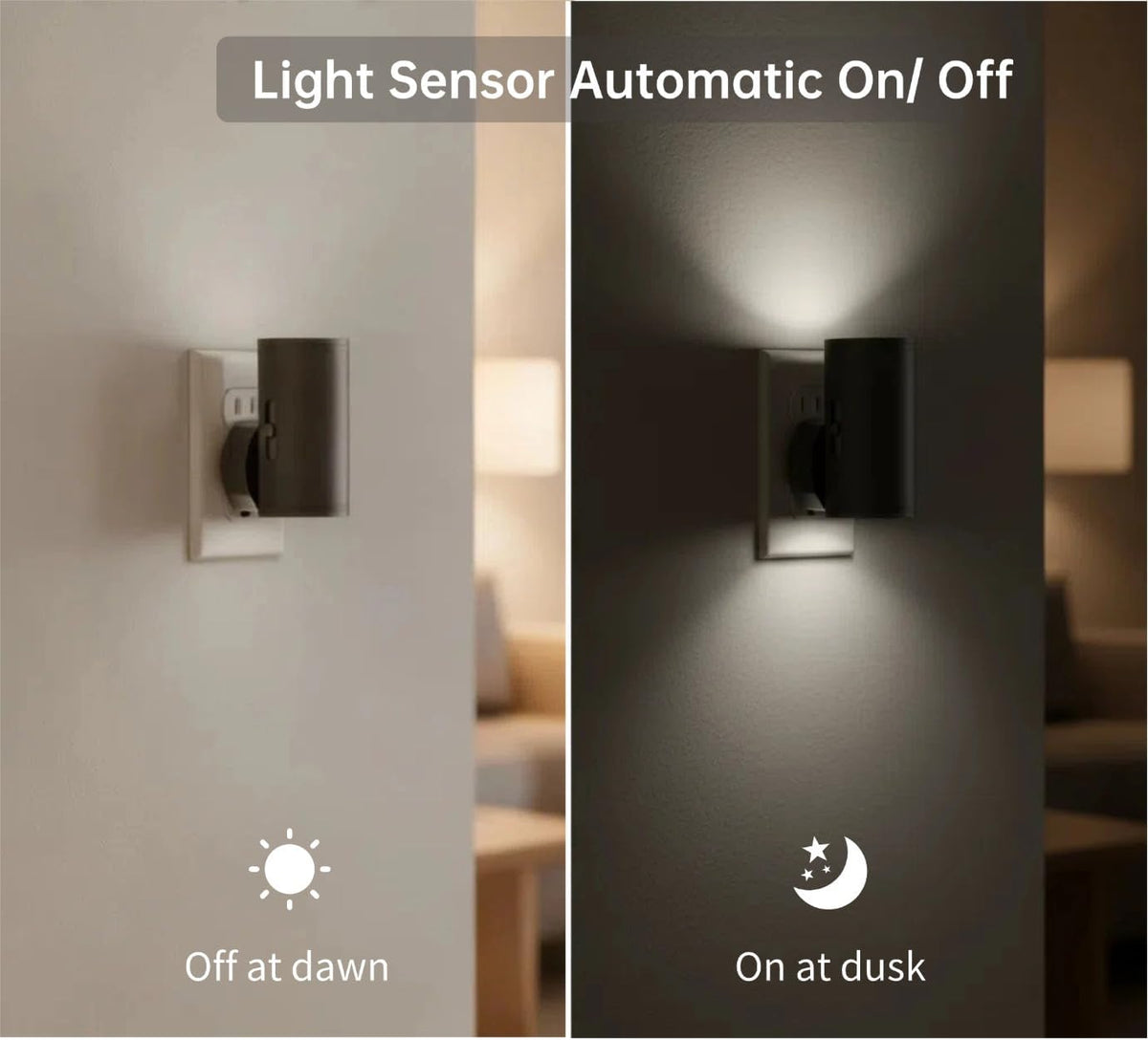 TSEXES Night Lights Plug into Wall,5000K,Dusk to Dawn Sensor,2 Pack