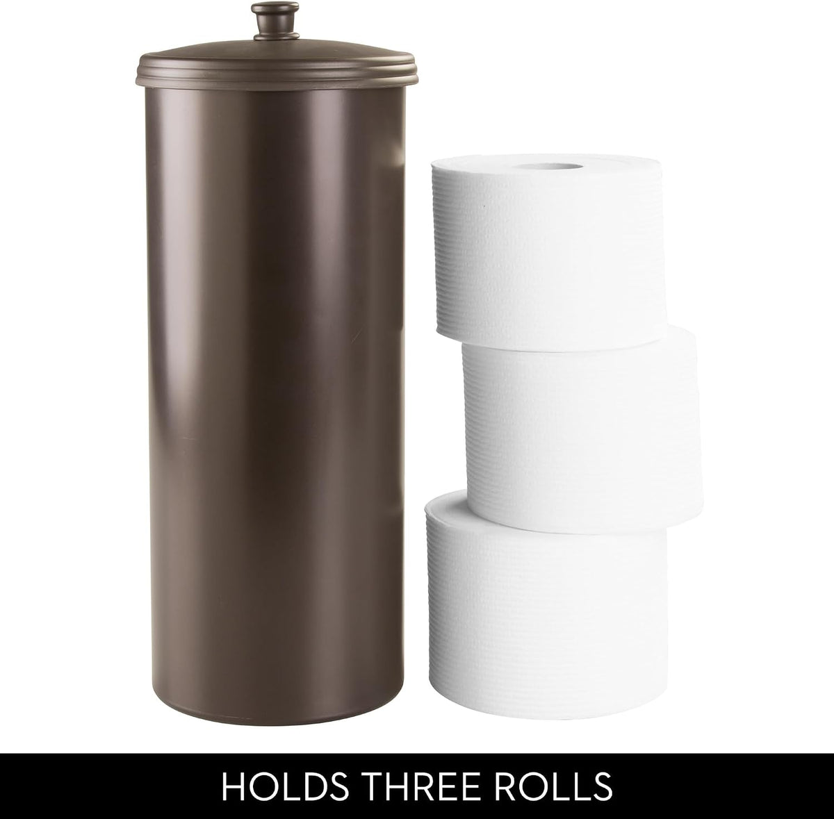 iDesign Freestanding Bathroom Toilet Paper Storage Holder, 2-Pack, Bronze