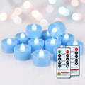 Homemory 24-Pack Light Blue Remote LED Battery Tea Light Candles, 400+ Hrs