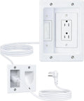 FORGING MOUNT in-Wall Cable Management Kit or Power & Low Voltage Cords, Cord Hider for Wall Mount TV with AC Outlets, Includes 6ft Extension Cord, Drill Templates