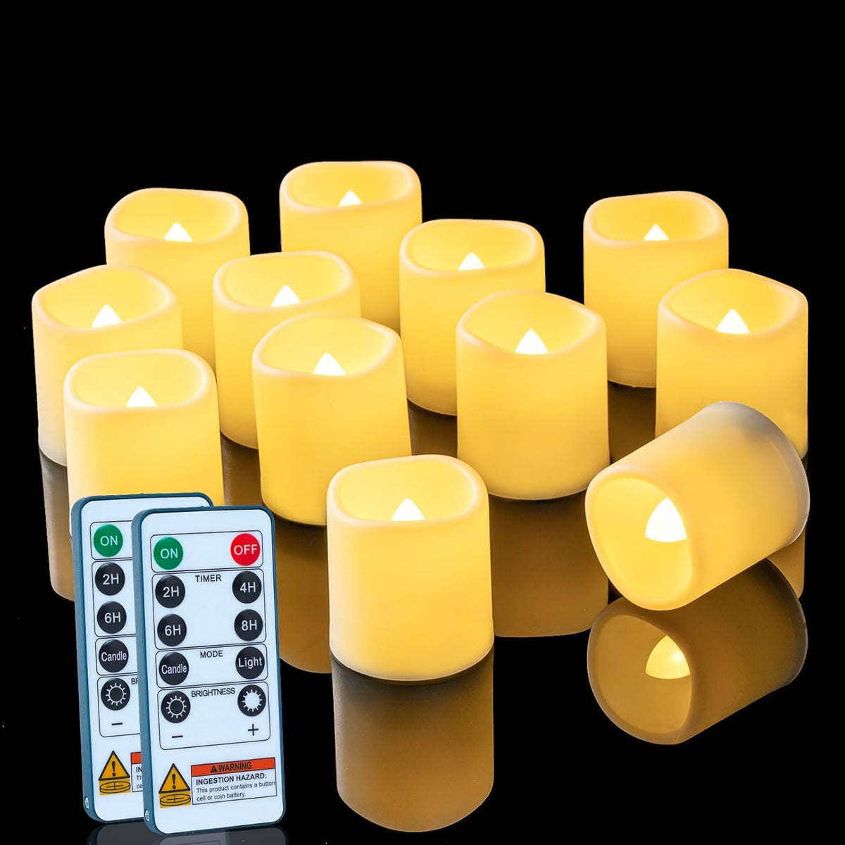 Homemory 24 Pack Flameless LED Votive Tealight Candles with Timer Remote