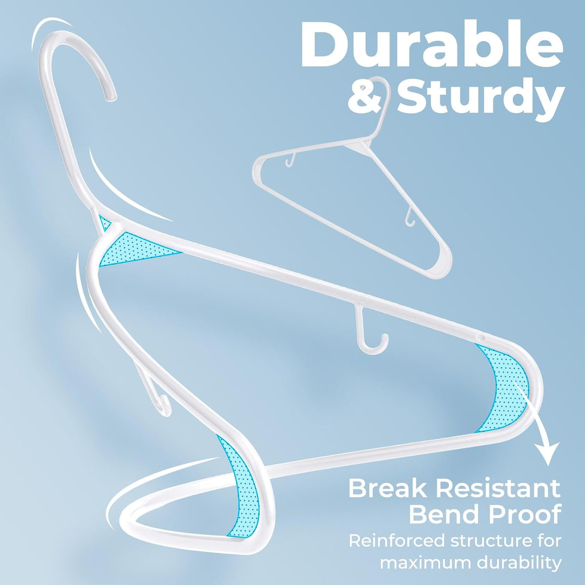 HOUSE DAY White Plastic Hangers 10 Pack, Slim Space-Saving Clothes Hangers