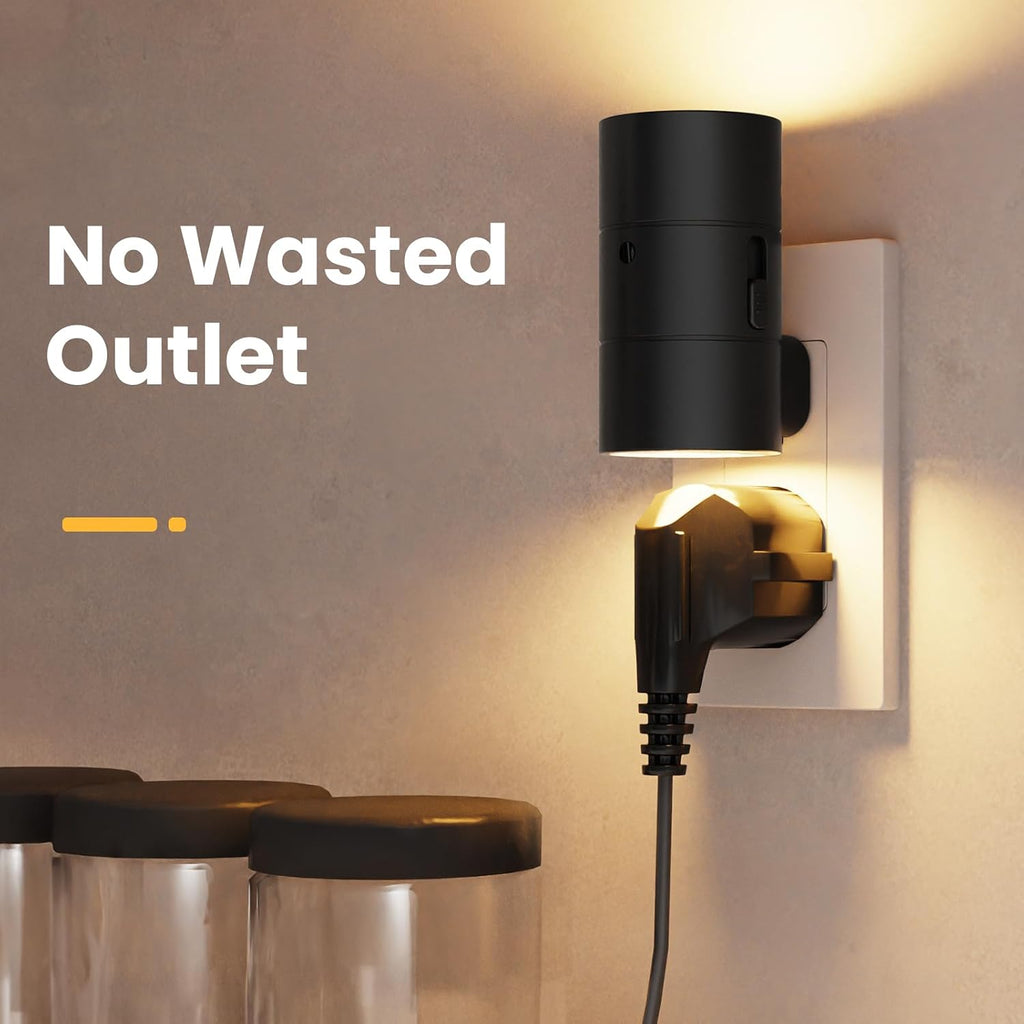 VOLISUN Night Lights Plug into Wall, Dimmable LED Nightlight with Dusk to Dawn Light Sensor, 0-100LM Adjustable Brightness, 3 Color Temperatures, Compact Size Black 4 Pack for Hallway,Bedroom,Bathroom