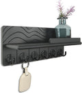 Key Holder Wall Decor, 11.8" Solid Ash Wood Entryway Organizer
