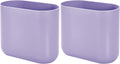 iDesign Small Slim Plastic Bathroom Trash Can, Purple, 10.56" x 5.5" x 9.77" high (Pack of 2)