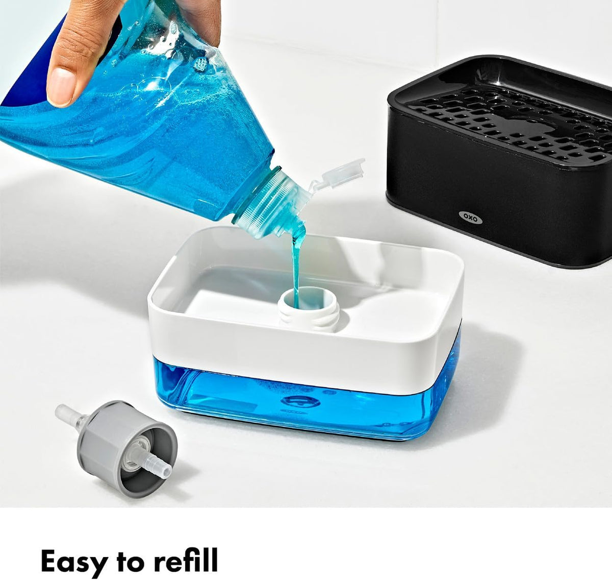 OXO Good Grips Soap Dispensing Sponge Holder - Matte Black