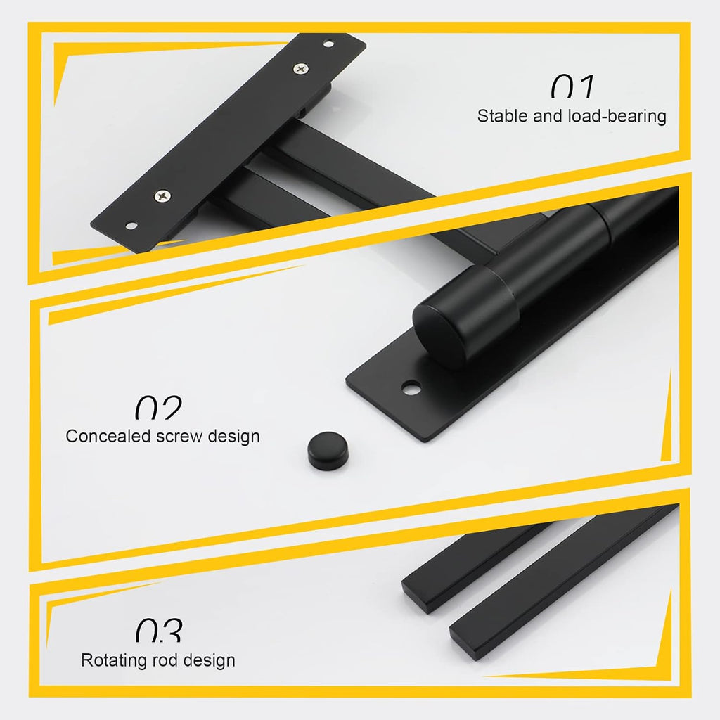 KOKOSIRI Bathroom Towel Bars Swivel Towel Rails Matte Black Swing Out Hand Towel Holder 2-Arm for Bath Kitchen Wall Stainless Steel B5007BK-A2