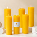 6-Pack 2x6 Pure Beeswax Pillar Candles, Approx. 56H, Wedding & Emergency