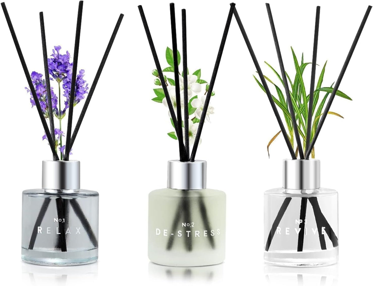 3 Pack Fragrance Reed Diffuser, Lavender Jasmine Lemongrass, 50ML
