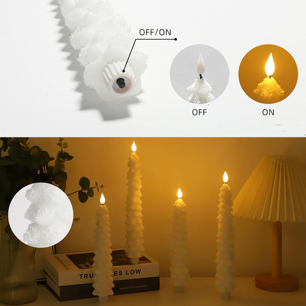 MUMCHASI Christmas Decorations, Christmas Tree Flameless Taper Candles