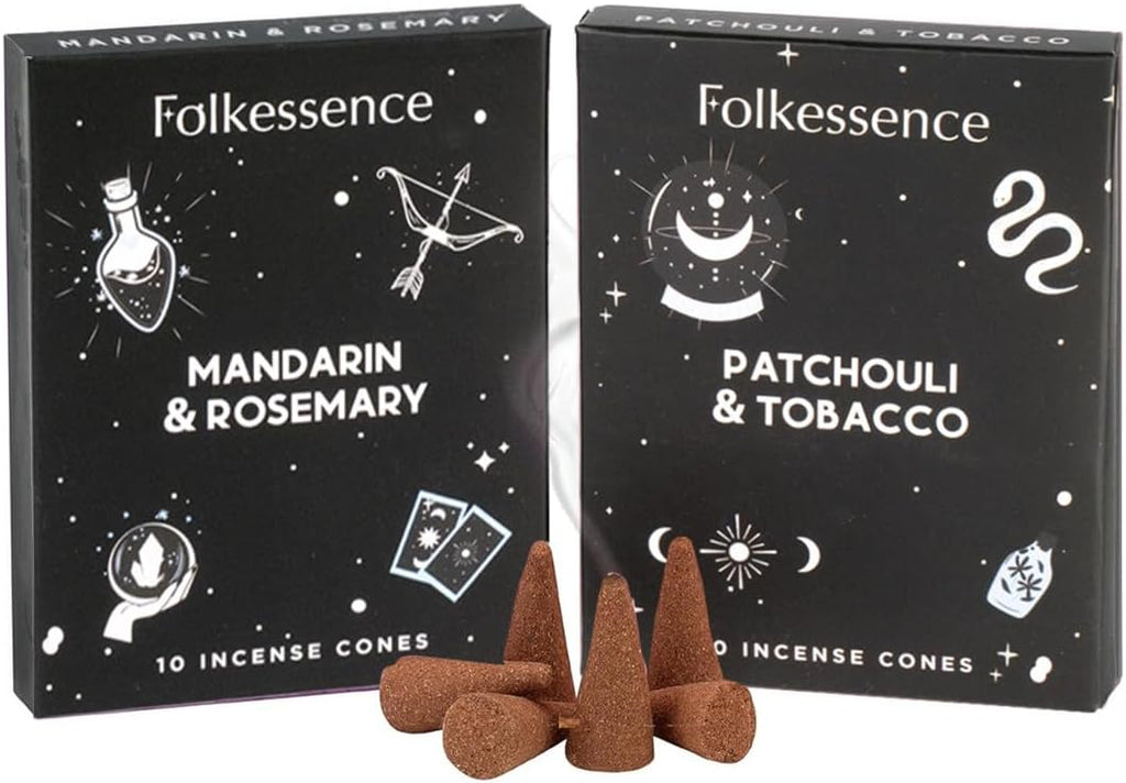 Folkulture Premium Incense Cones Patchouli & Tobacco- Set of 2 (20 Cones)