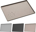 YINEYA 22" x 14" Silicone Dog Food Mat Waterproof, 0.6" Raised Edge(Taupe)